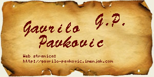 Gavrilo Pavković vizit kartica